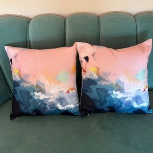 Society 6 Abstract Throw Pillows-NWO tags. 2 weeks old. Custom made